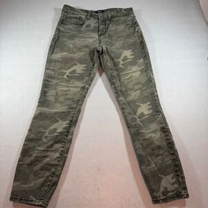 NYDJ Womens Camo Skinny Jeans Green Camouflage Lift Tuck Technology Size 6